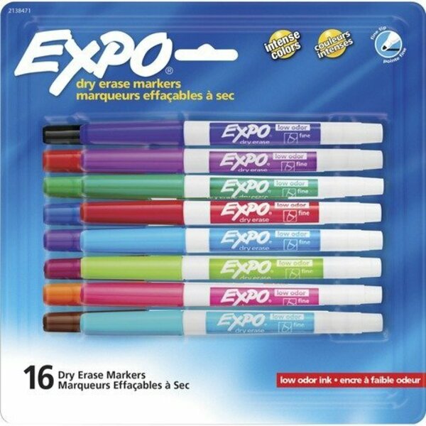 Newell Brands Dry-erase Markers, Fine Point, Nontoxic, 1 Assorted, 16PK SAN2138471